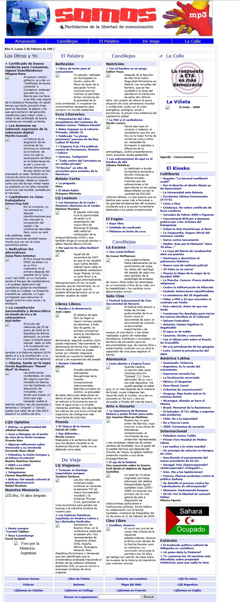 Cómo era el mundo en febrero de 20009 según la revista digital Loquesomos